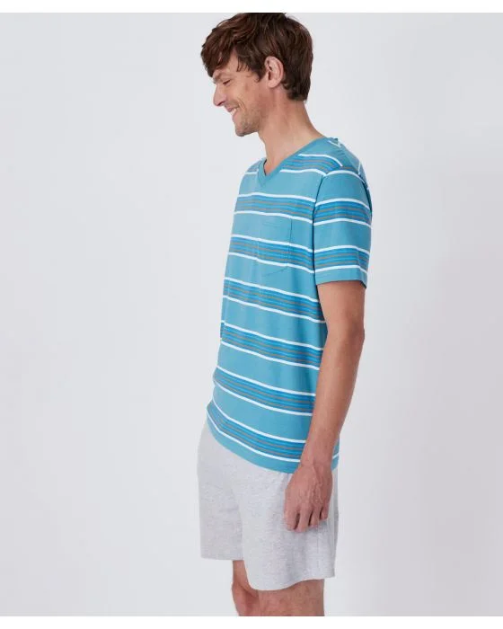 Pyjashort rayé manches courtes