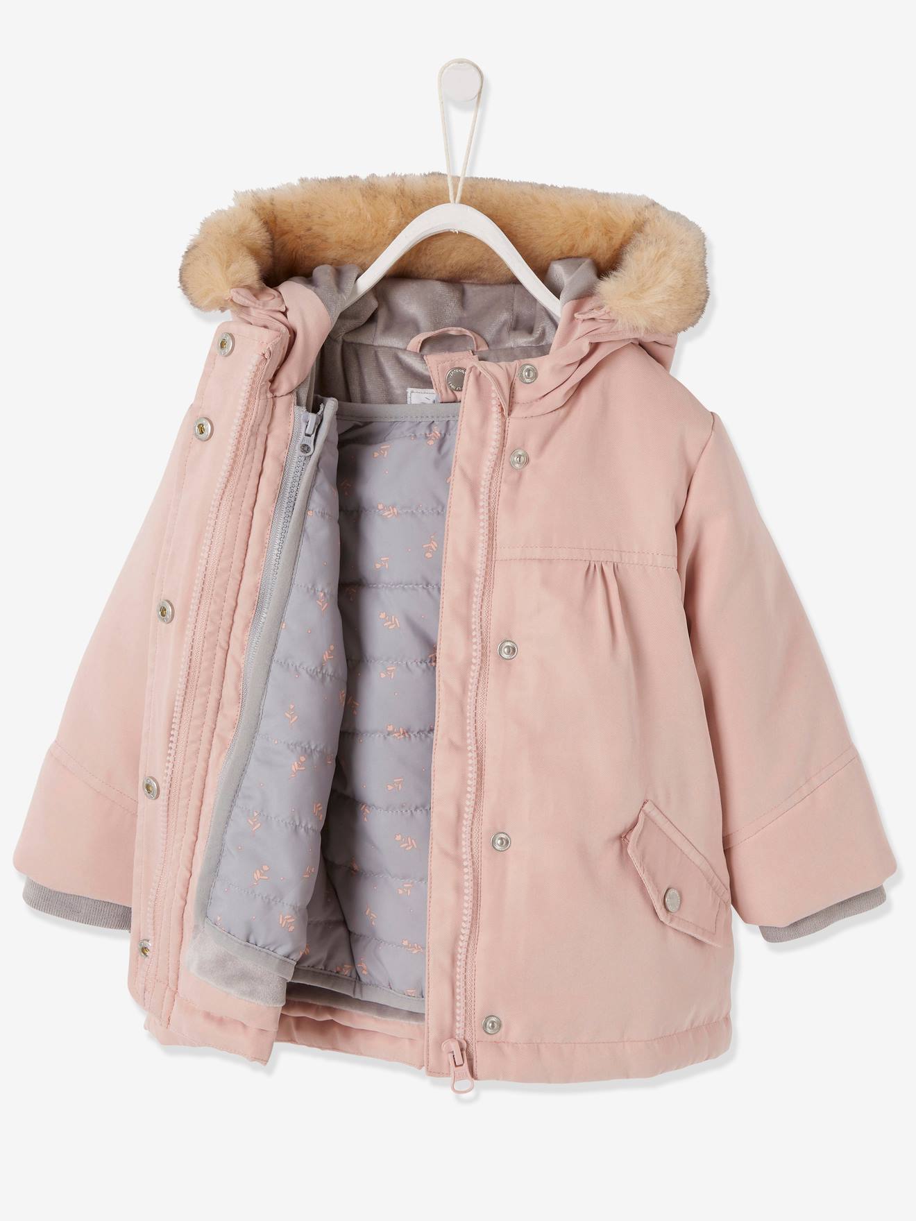 Vertbaudet Mädchen Baby 3-in-1-Jacke, Recycling-Polyester - marine