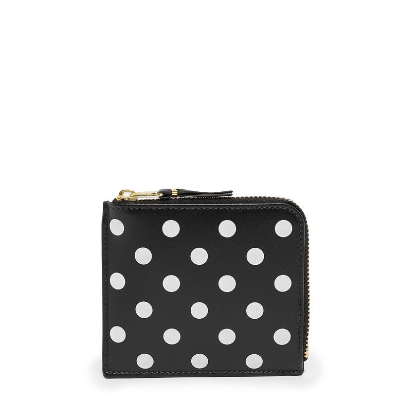 Comme des Garcons Wallet Dots Printed Leather Line black