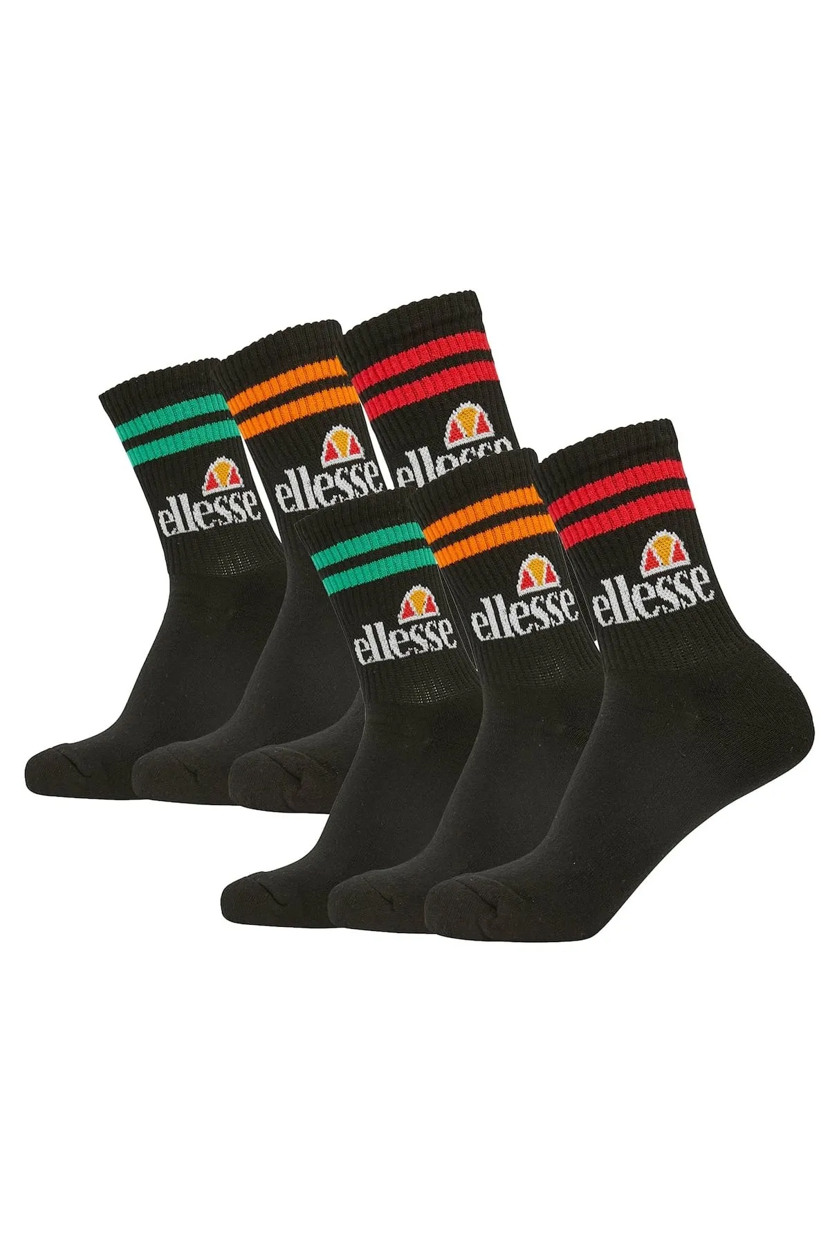 Ellesse  Unisex Sportsocken PULLO, 6 Paar - Tennissocken, Crew Socken, Logo