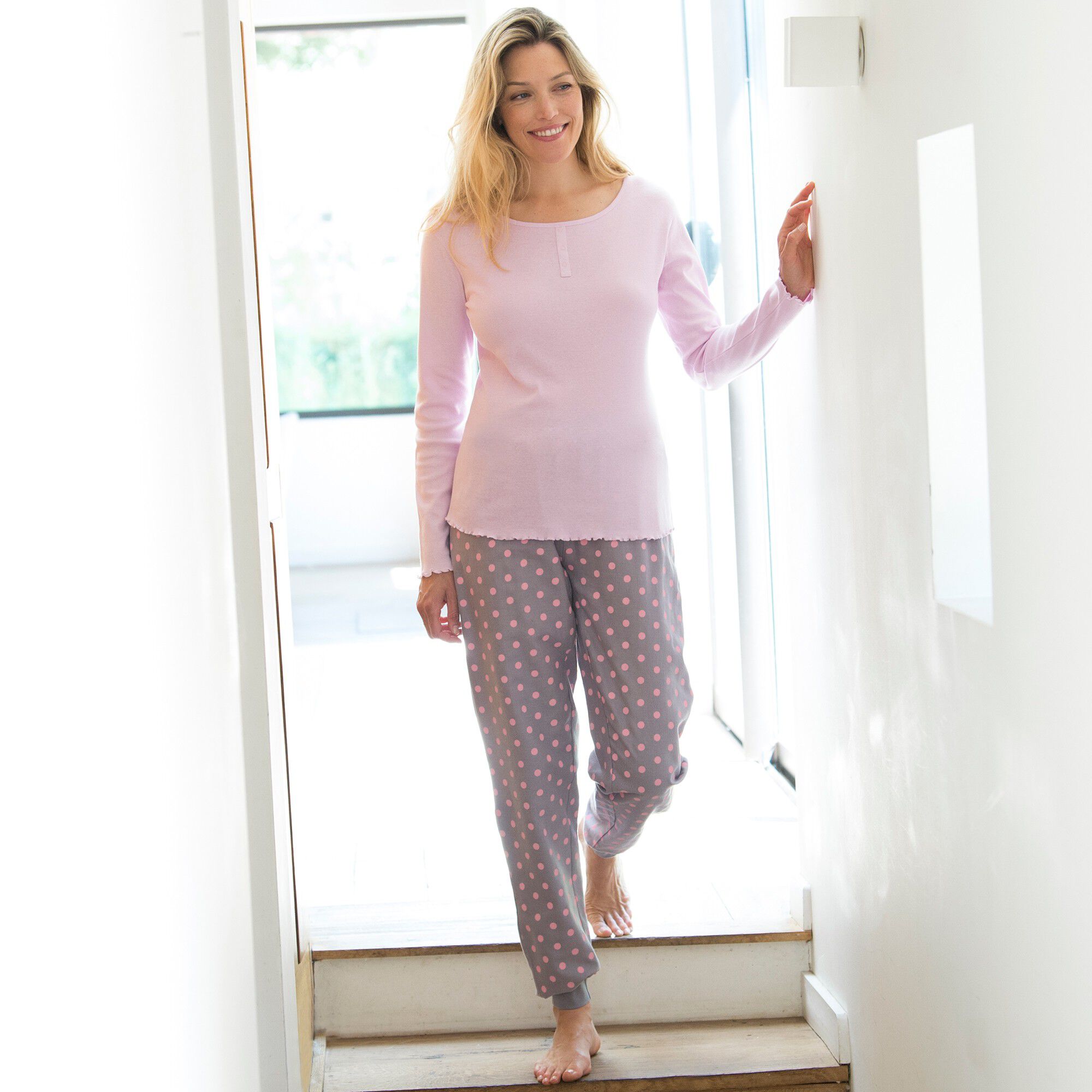 Pantalon de pyjama en flanelle à pois