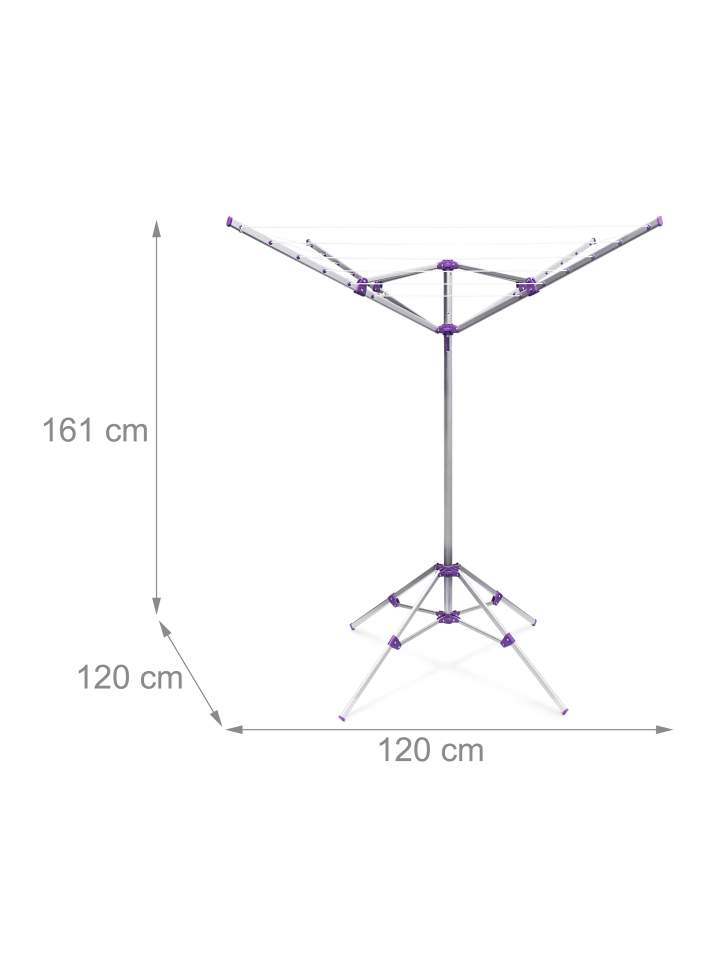 relaxdays Wäschespinne in Silber - (B)120 x (H)161 x (T)120 cm günstig kaufen onesize
