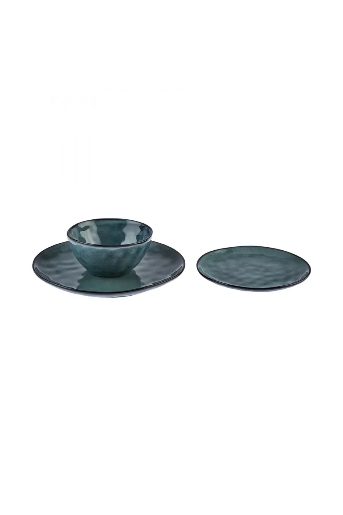 Karaca  Aria Reactive Glaze Tafelservice für 4, 12-teilig, Teller und Schüsseln, Geschirrset, Suppen