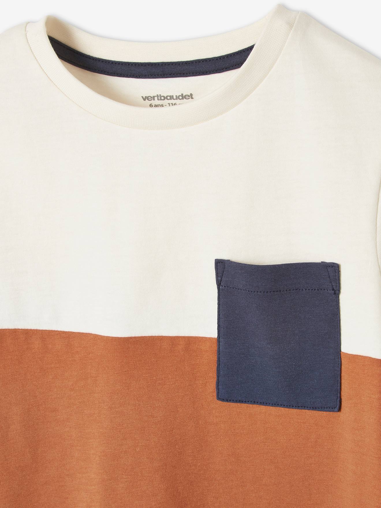 Vertbaudet Jungen T-Shirt, Colorblock Oeko-Tex - azurblau