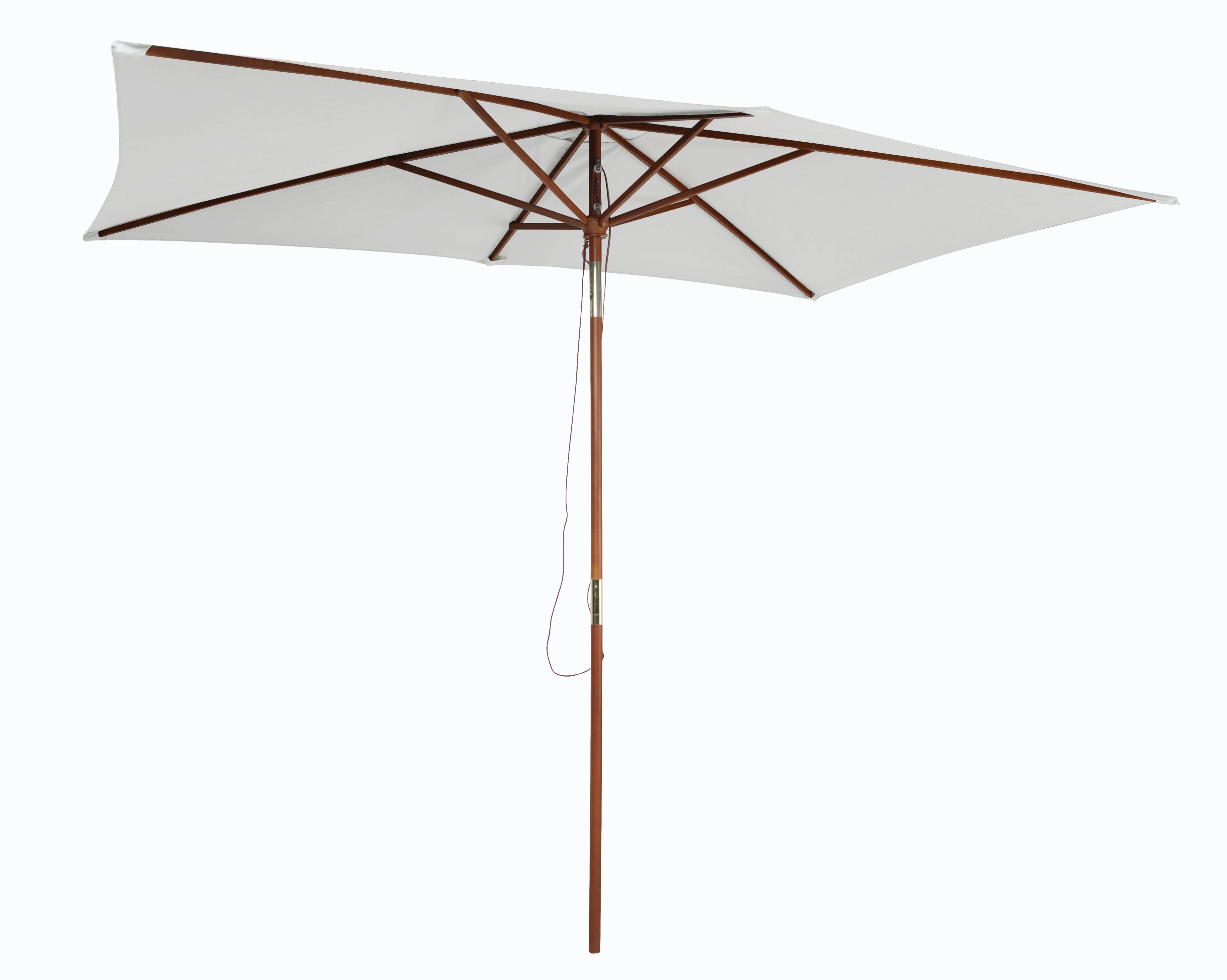 Pure Home & Garden Sonnenschirm Timber natur rechteckig 2x3 m Holz Gartenschirm Balkonschirm, LxB: 300,00x200,00 cm, abknickbar, kippbar, mit Seilzug