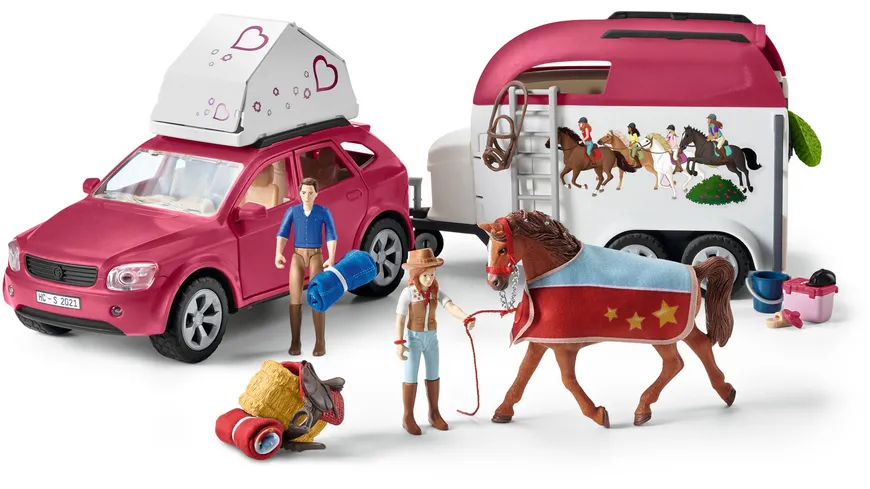 Schleich 42535 - Horse Club - Abenteuer mit Auto und Pferdeanhänger