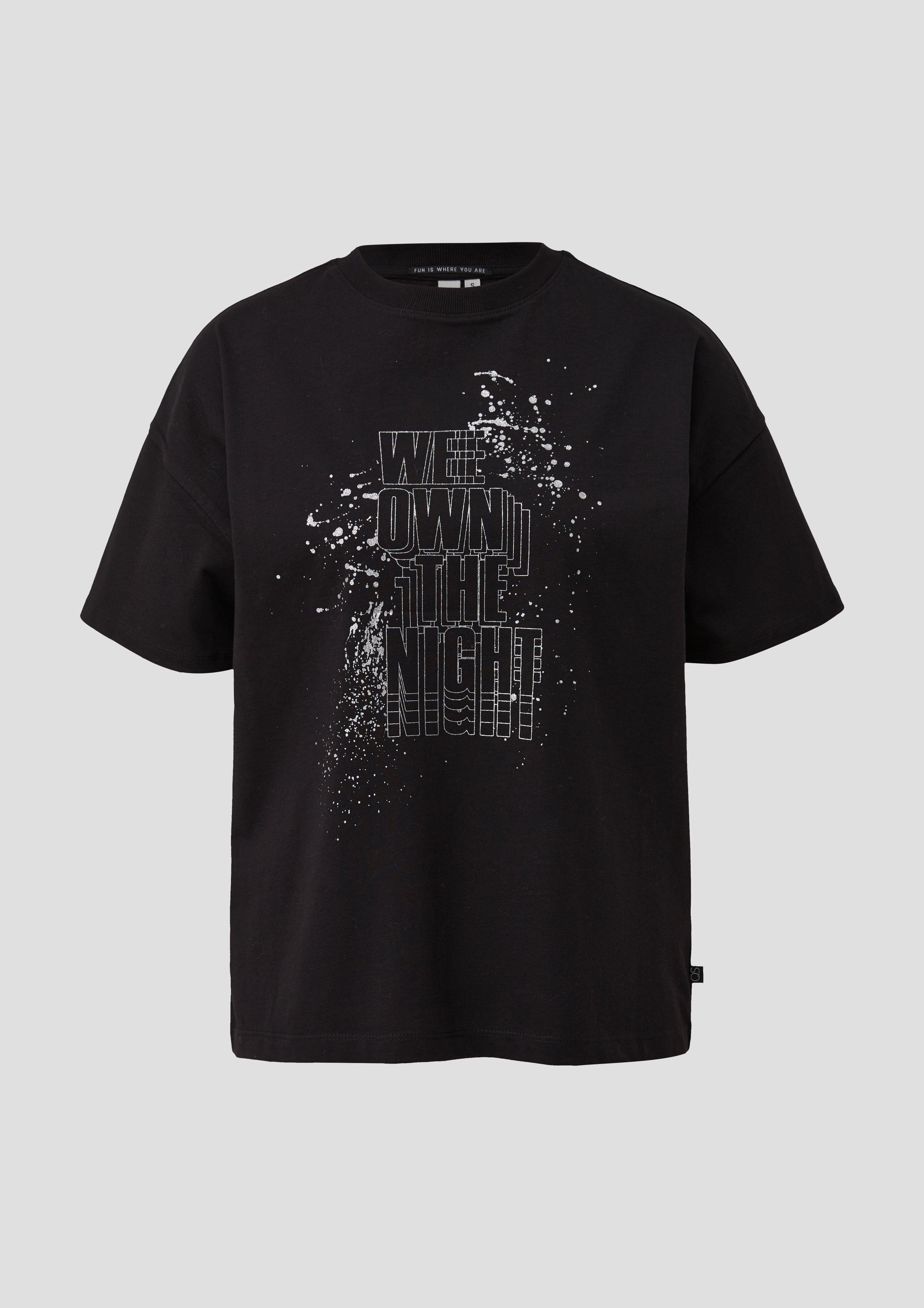 Baumwollshirt mit Glitzer-Print  2138421-99D0