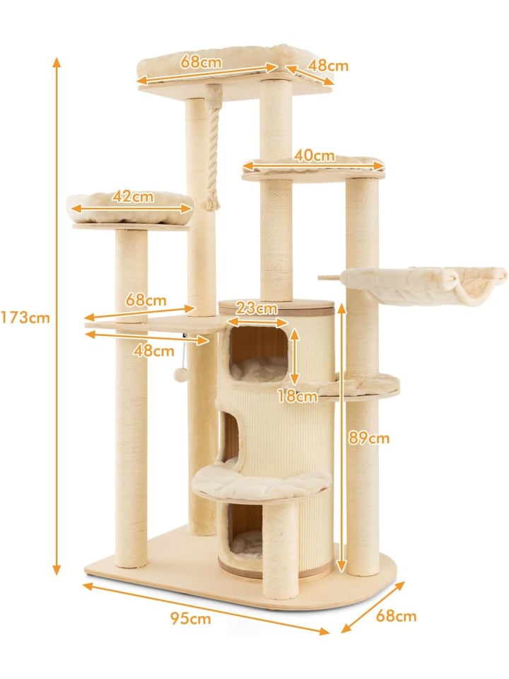 COSTWAY 173cm Kratzbaum Groß in Beige günstig kaufen onesize