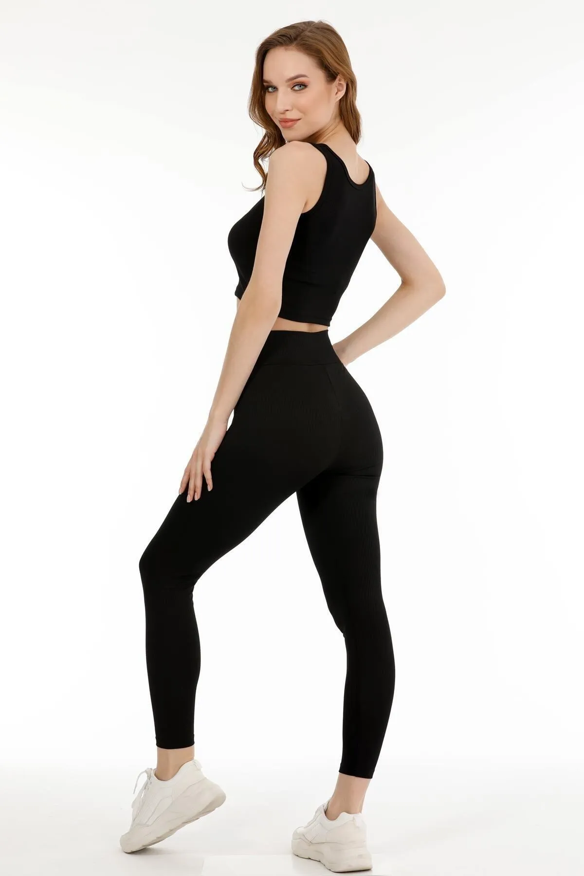 Sensu  Gerippte Damen-Leggings mit hoher Taille Tyt110