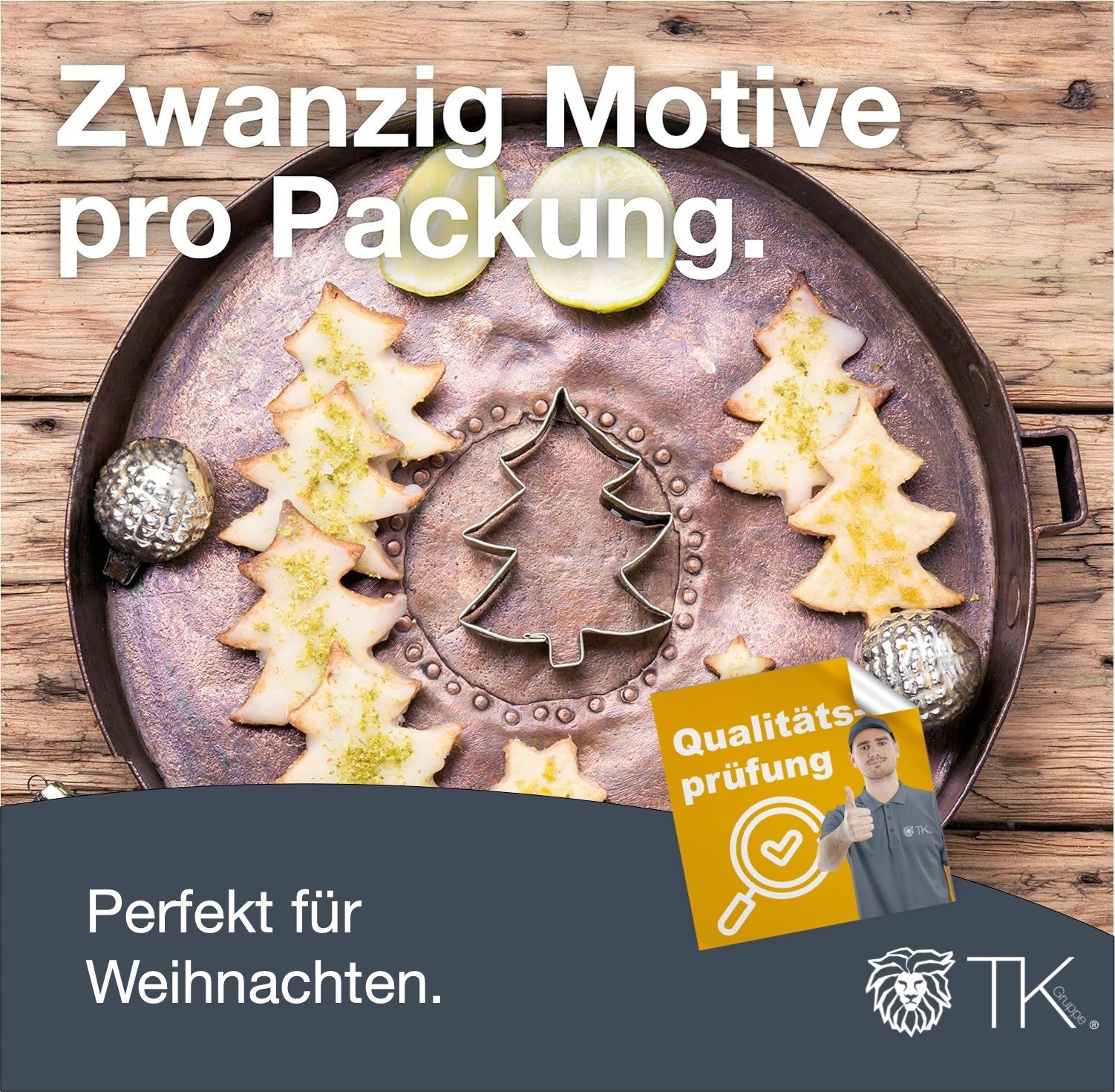 TK Gruppe Ausstechform 20er Ausstechform Set - für Backen Weihnachten & Xmas - Steckform, (20-St)