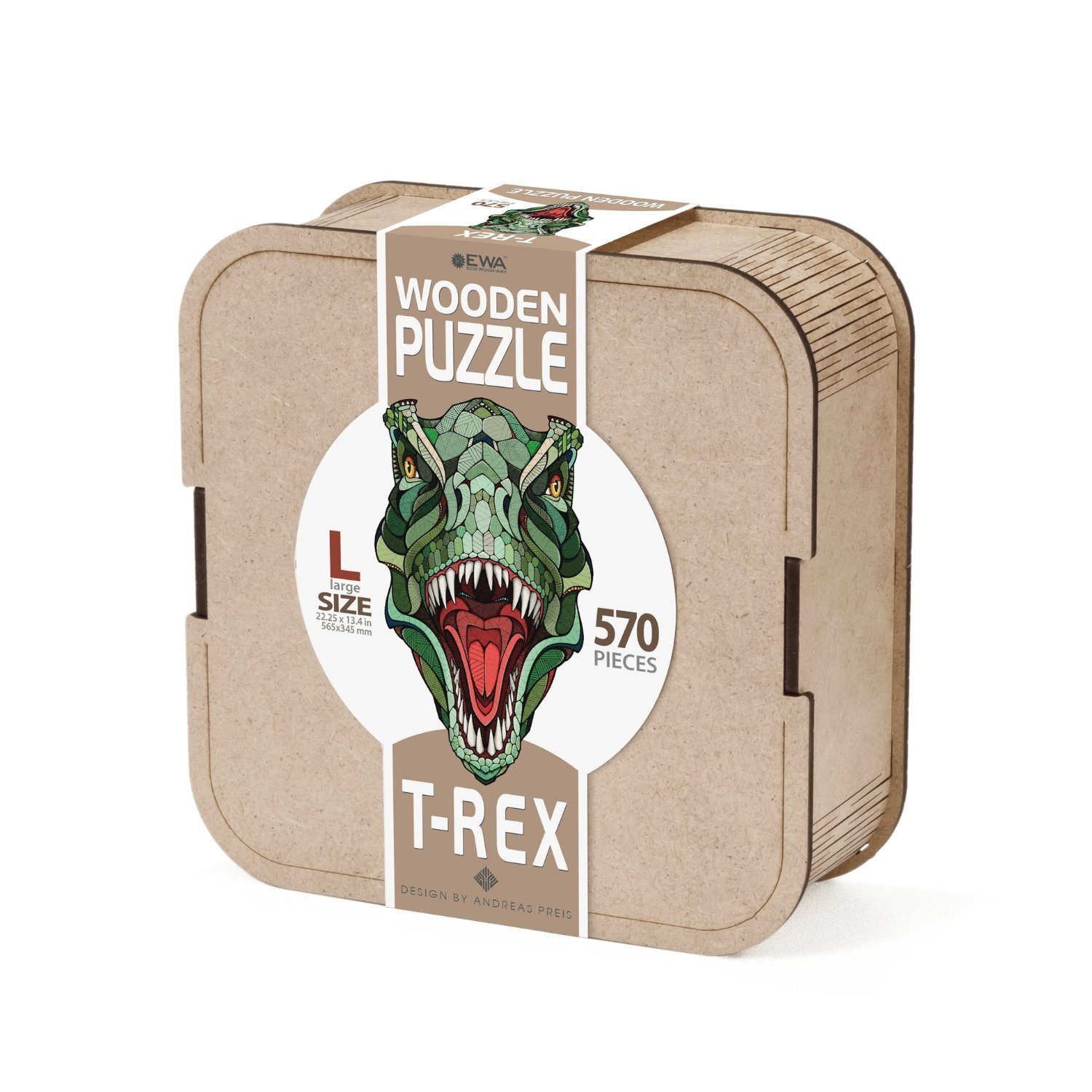 Eco Wood Art Puzzle Eco-Wood-Art T-Rex Holzpuzzle, 129 Puzzleteile