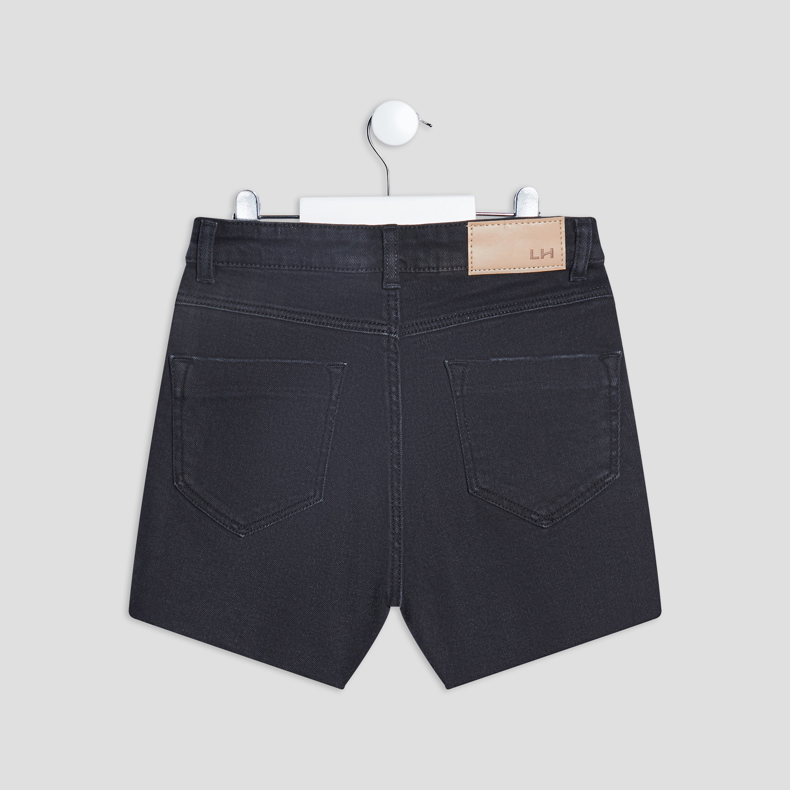 Short straight en jean taille ajustable denim noir femme | La Halle