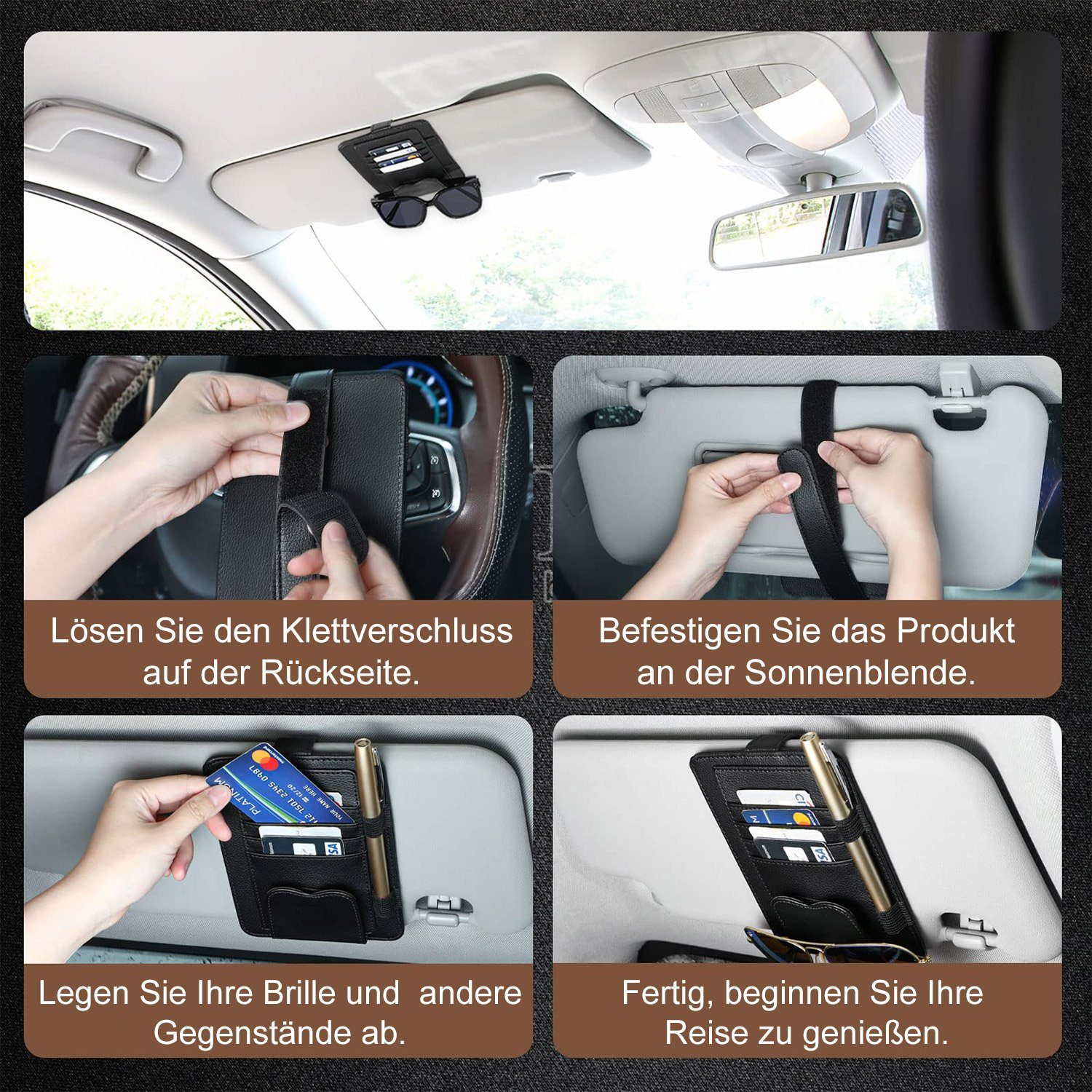 MAGICSHE Brillenetui Auto Aufbewahrung, Sonnenbrillenhalter Brillenhalter 1 PC