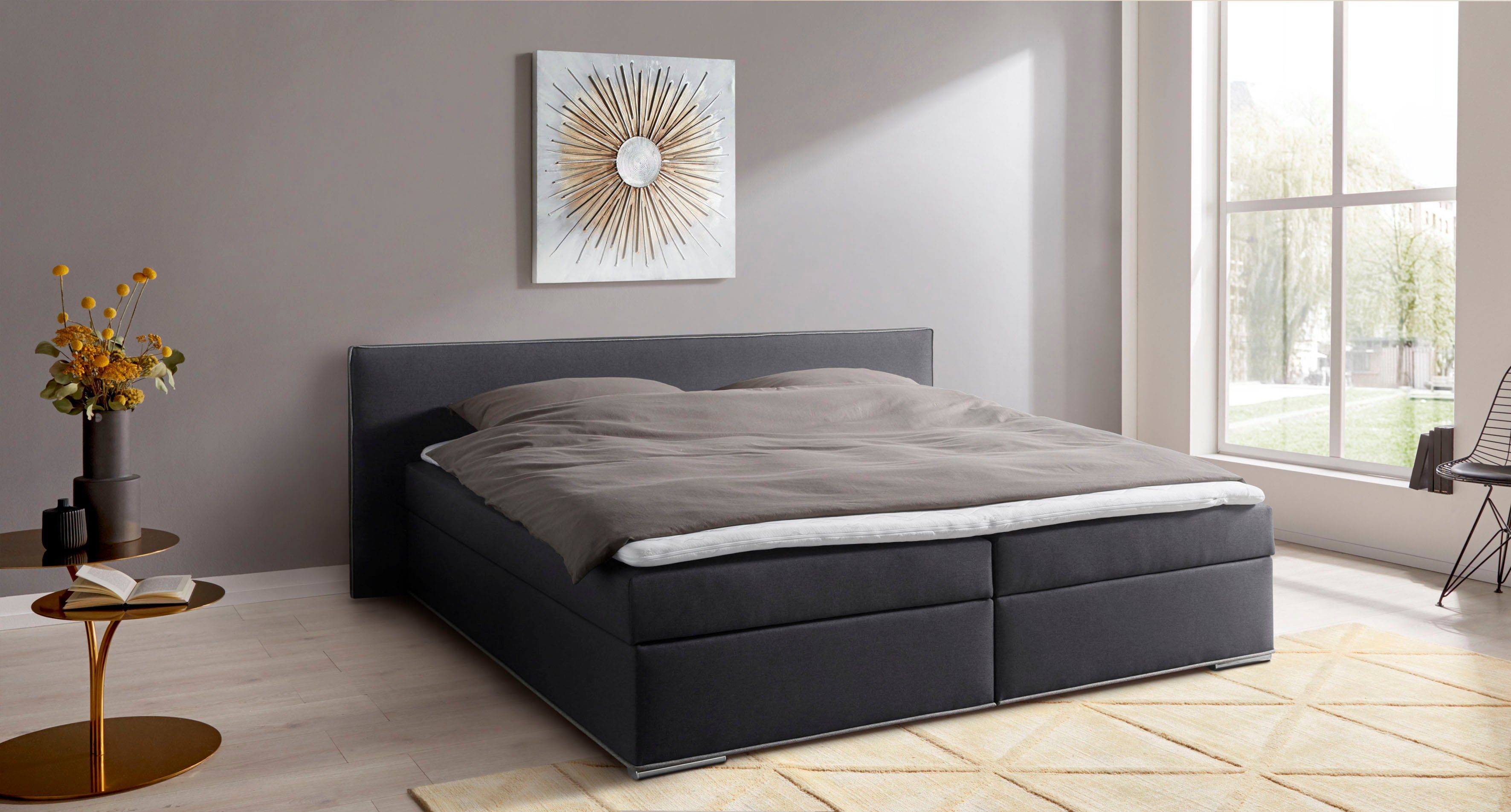 COLLECTION AB Boxbett Kreta, inklusive Topper bei Ausführung mit Matratze, H2, H3, H4