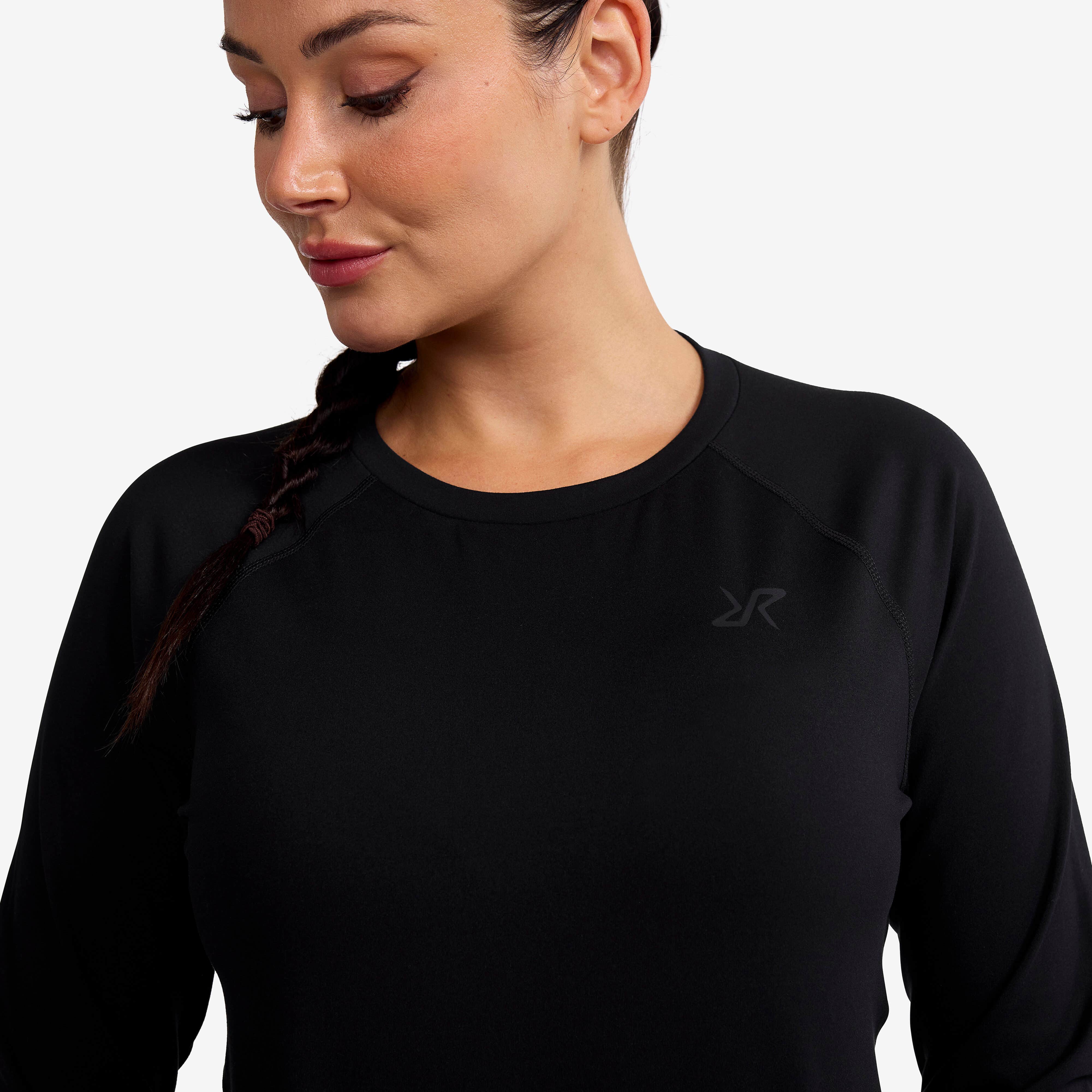 Prep Crew Neck Top Femme Black