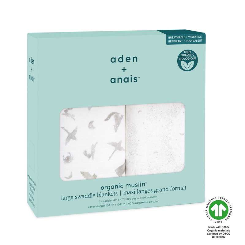 Lot de 2 langes map the stars forêt gris Aden et Anais