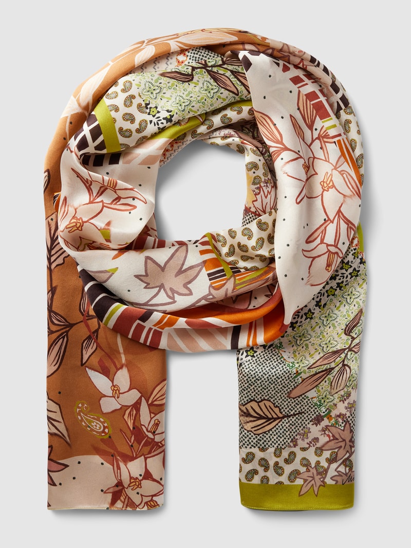 Schal aus Seide mit Allover-Muster Modell 'COLLECTIONS' in rostrot