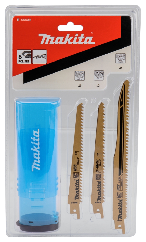 Makita Accessories B-44432 Set listova za recipročnu pilu, 6 dijelova, drvo/čavli