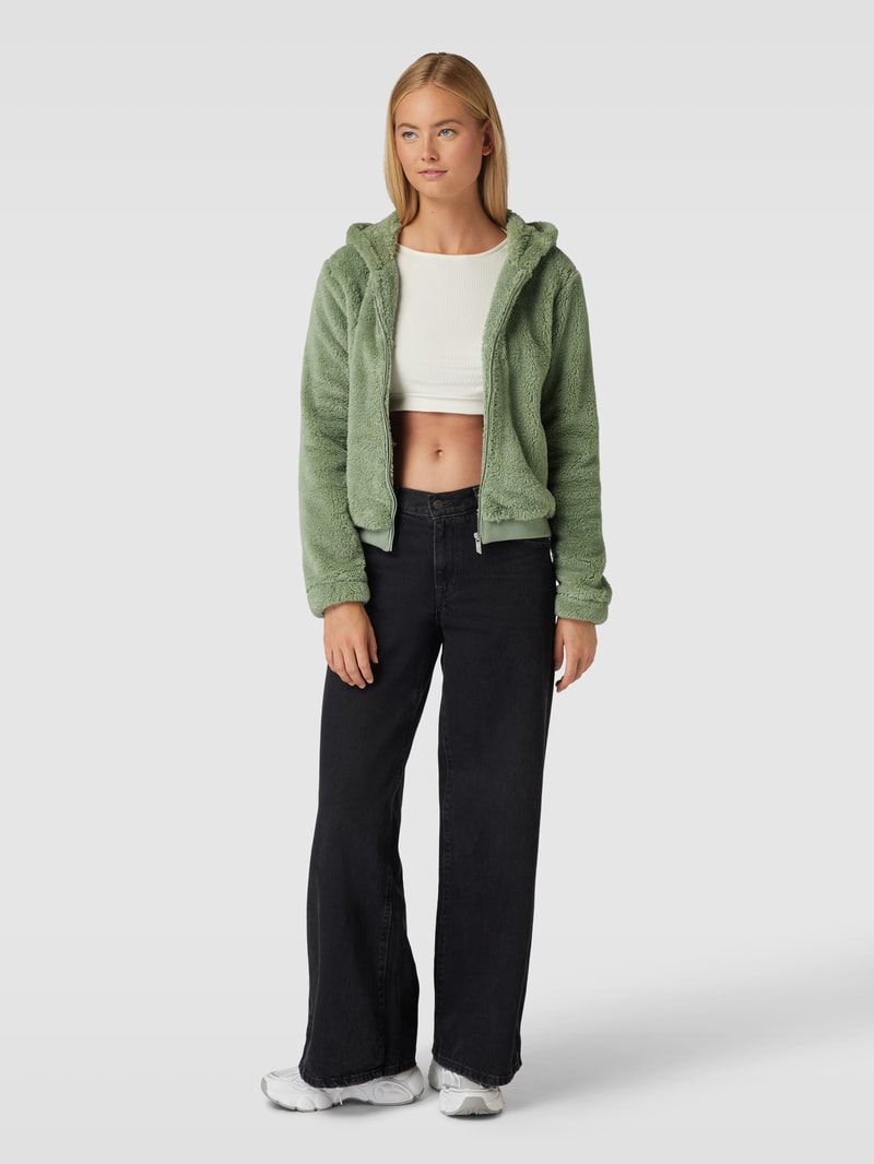 Sweatjacke aus Teddyfell in schilf