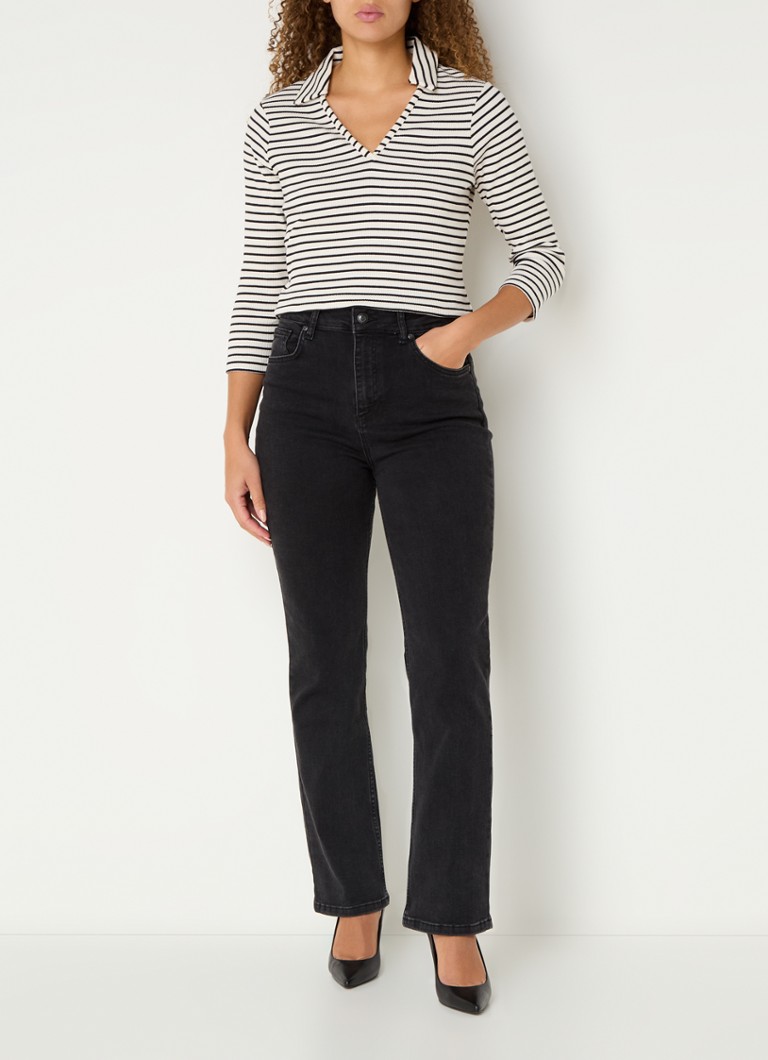 LKBennett Lena rib knitted top with stripe print