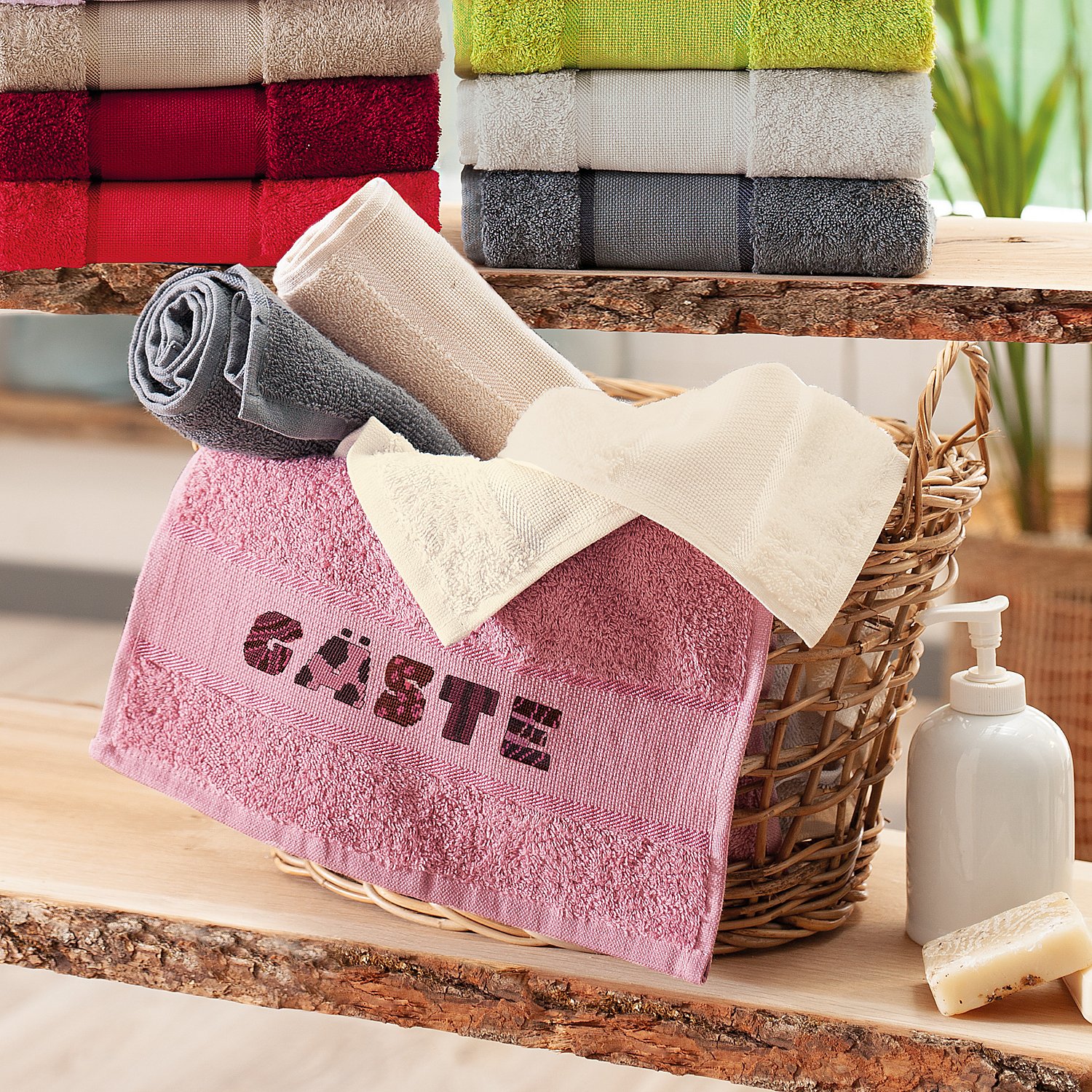 buttinette Gästetücher 2er-Pack, mauve