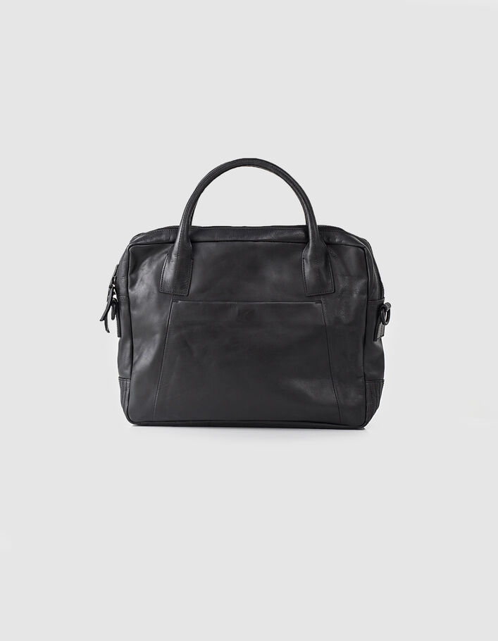 Sac noir en cuir homme