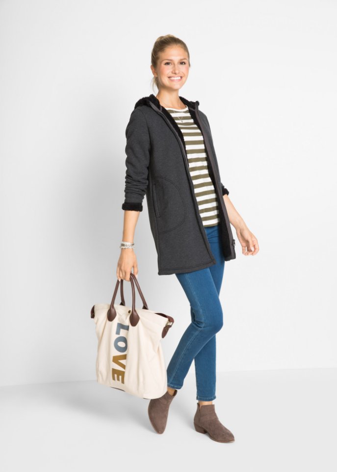 Sweatjacke mit Teddyfell