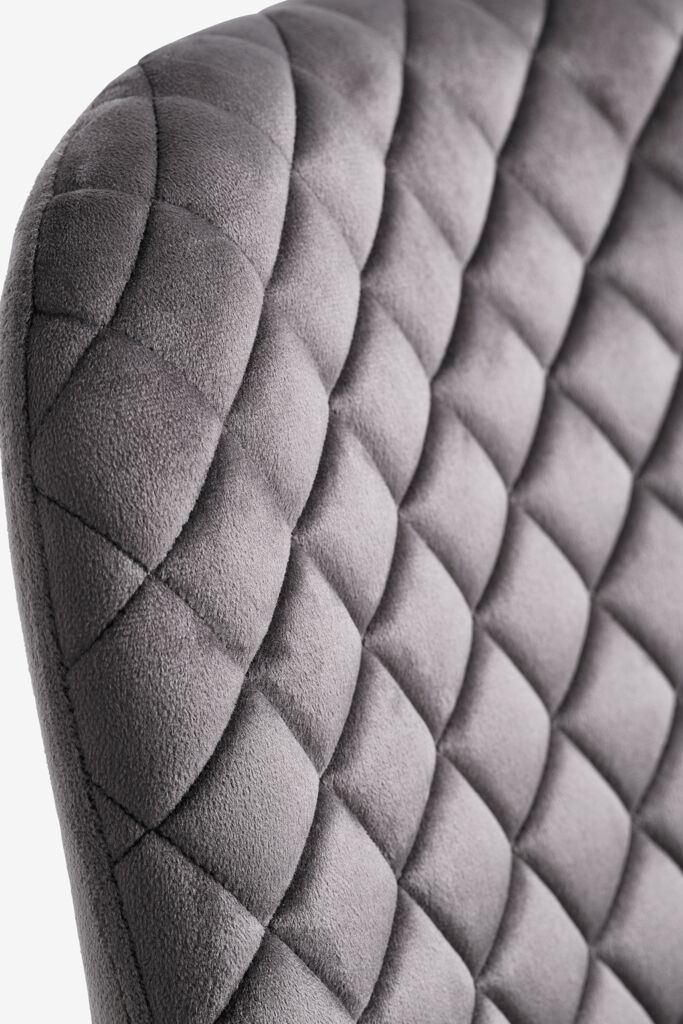 Chaise de salle à manger PEBRINGE en velours gris/chêne
