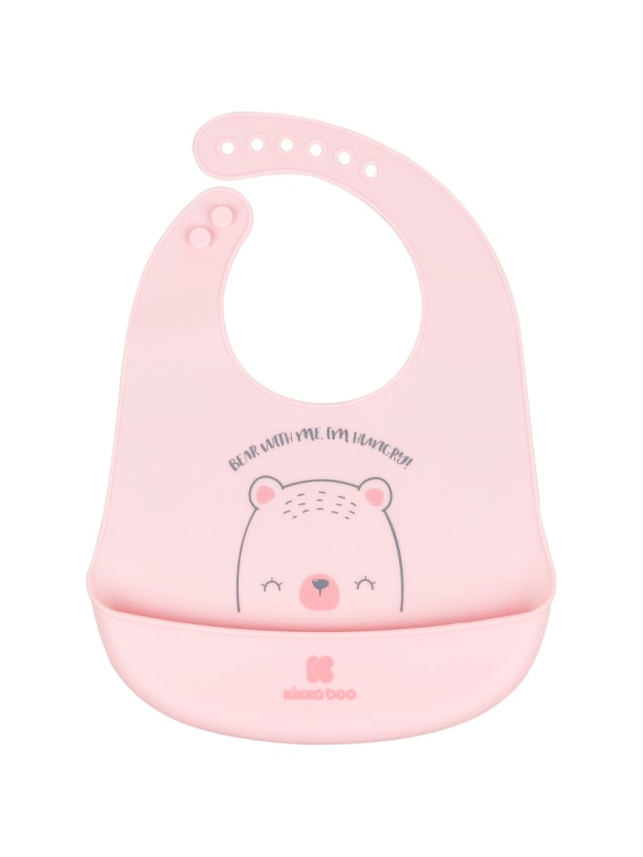 Kikkaboo Babylatz Bear with me Silikon in rosa günstig kaufen onesize