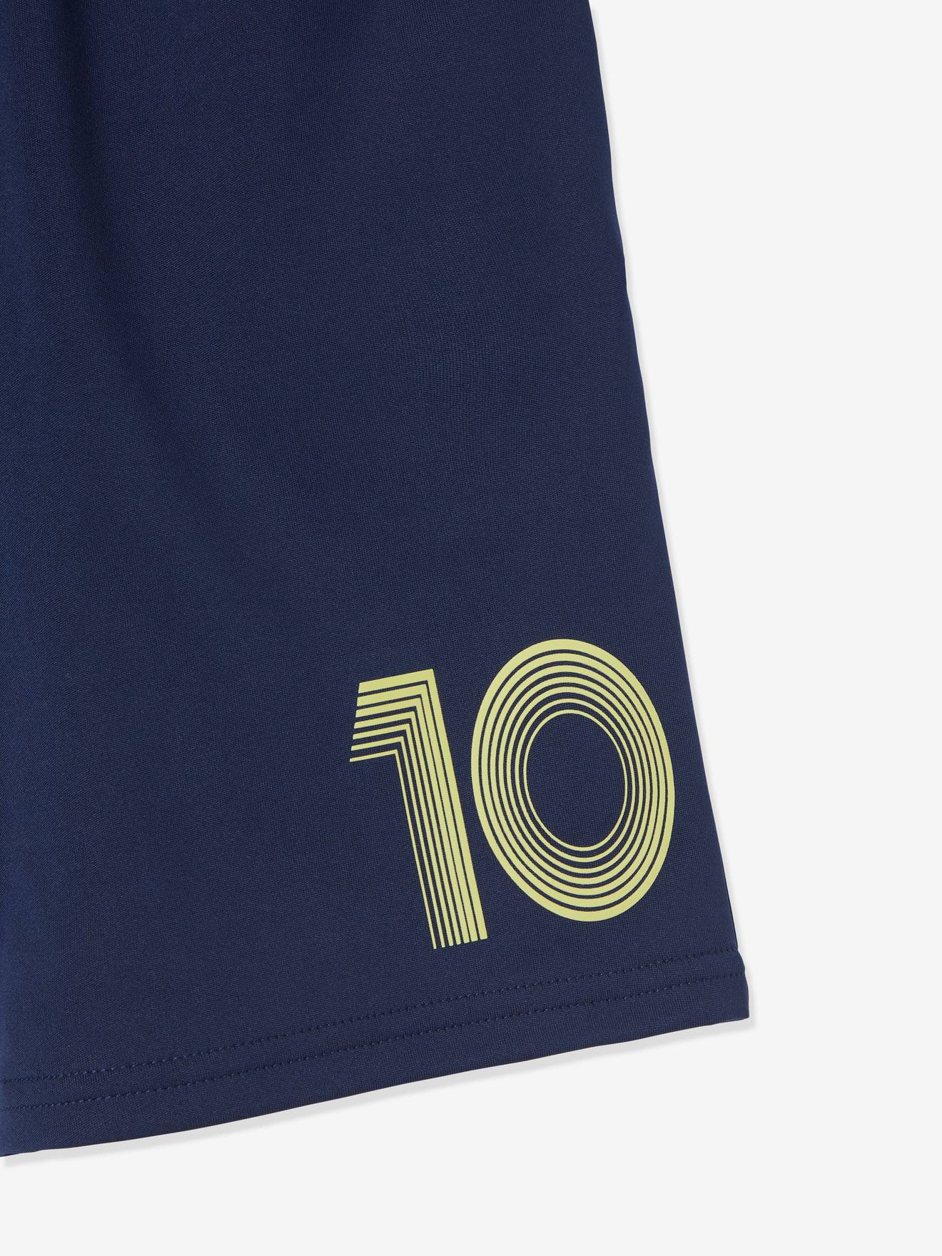 Short de sport garçon Numéro 10 en matière technique marine
