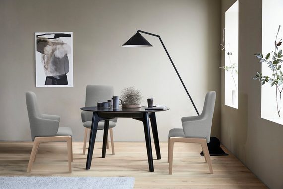 Stressless® Polsterstuhl Laurel, High Back mit Armlehne, Größe L, mit abgerundeten Beinen in Walnuss