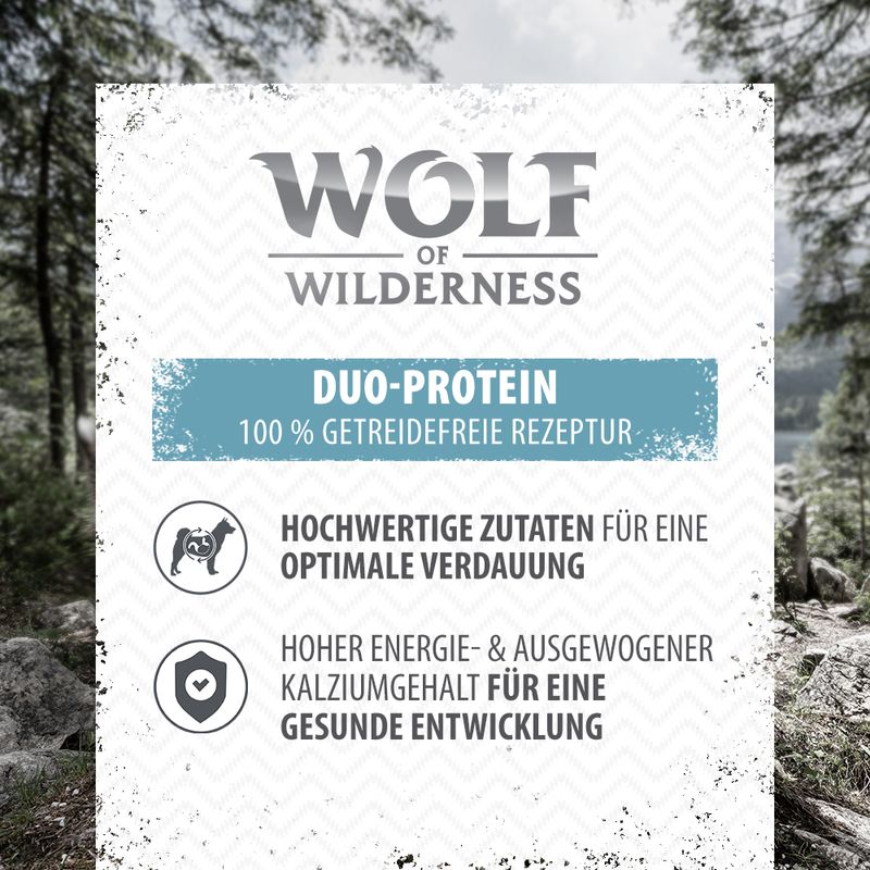 Sparpaket Little Wolf of Wilderness Junior 24 x 800 g - Duo-Protein