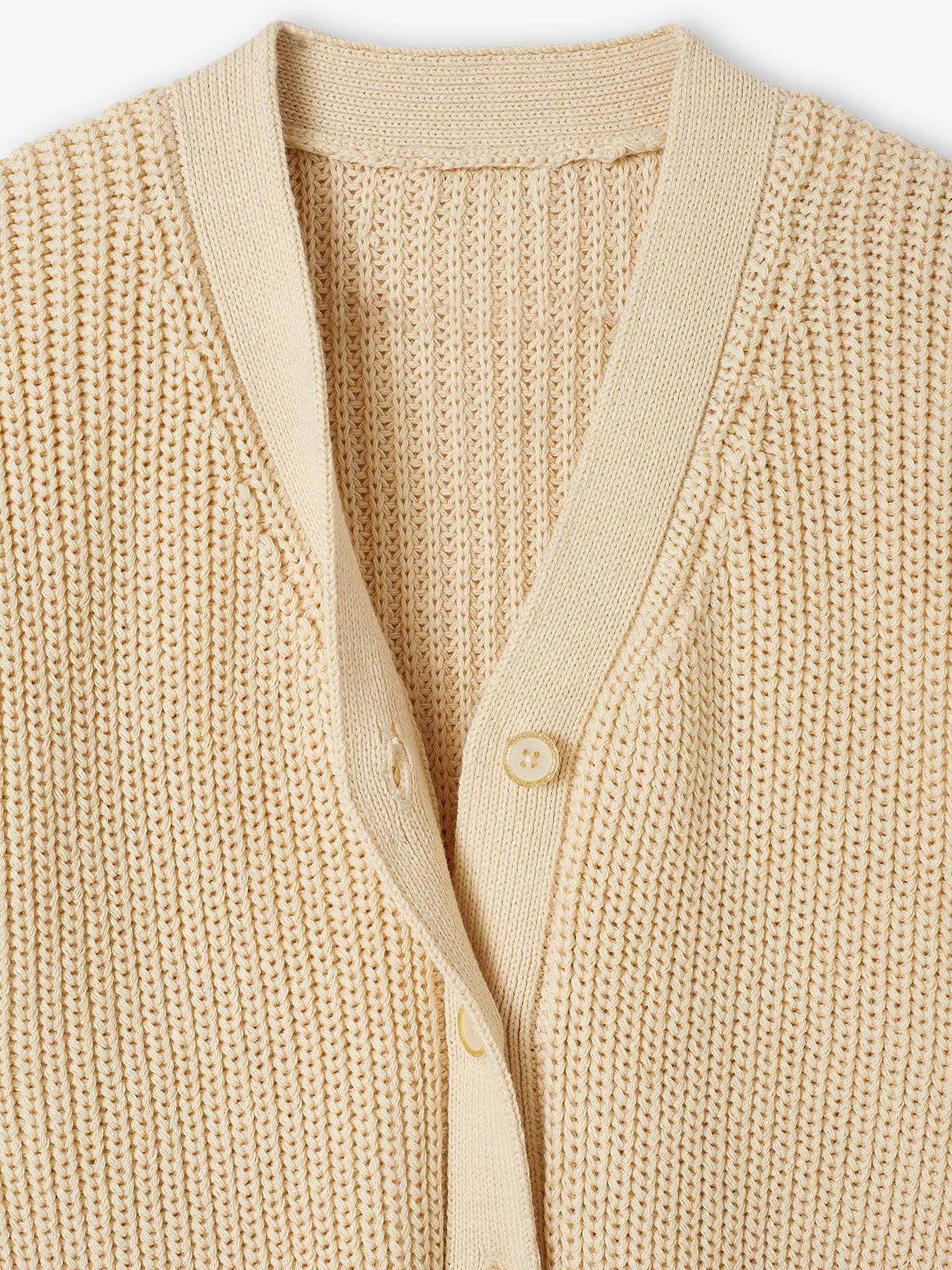 Vertbaudet Langer Mädchen Cardigan Oeko-Tex - vanille