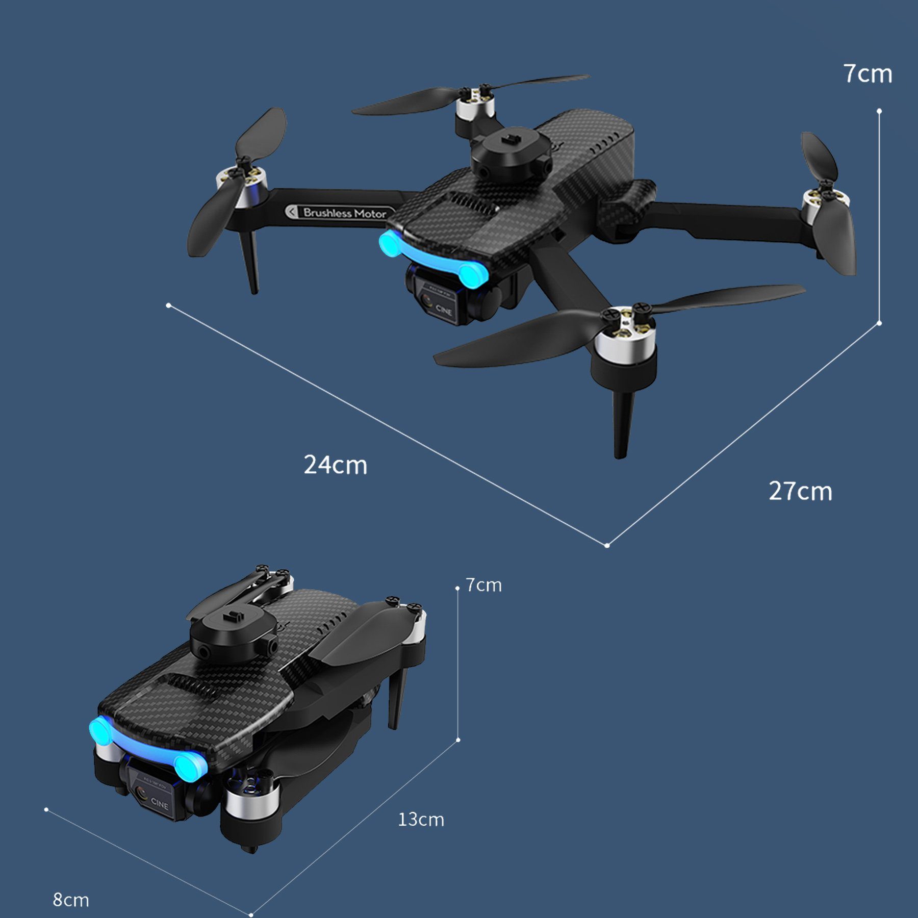 Rutaqian Luftdrohne Faltbar Ferngesteuertes Spielzeugflugzeug Spielzeug-Drohne (4K/6K, 4K-Dual-Kamera mit Anti-Störung und 360-Grad-Hindernisvermeidung, Quadcopter-Drohne mit bürstenlosem Motor und optischem Fluss)