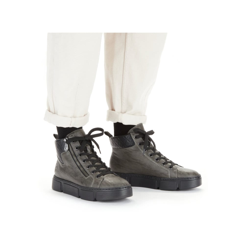 Rieker Damen Schnürstiefel anthrazit