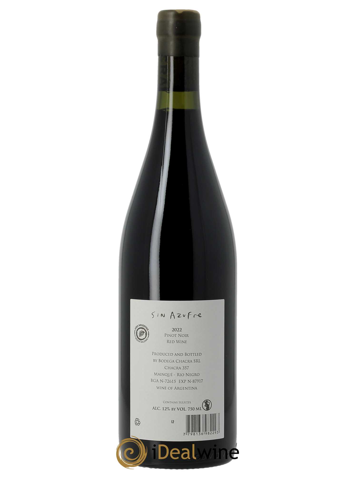 Patagonie Bodega Chacra Sin Azufre  2022 - Lot de 1 Bouteille