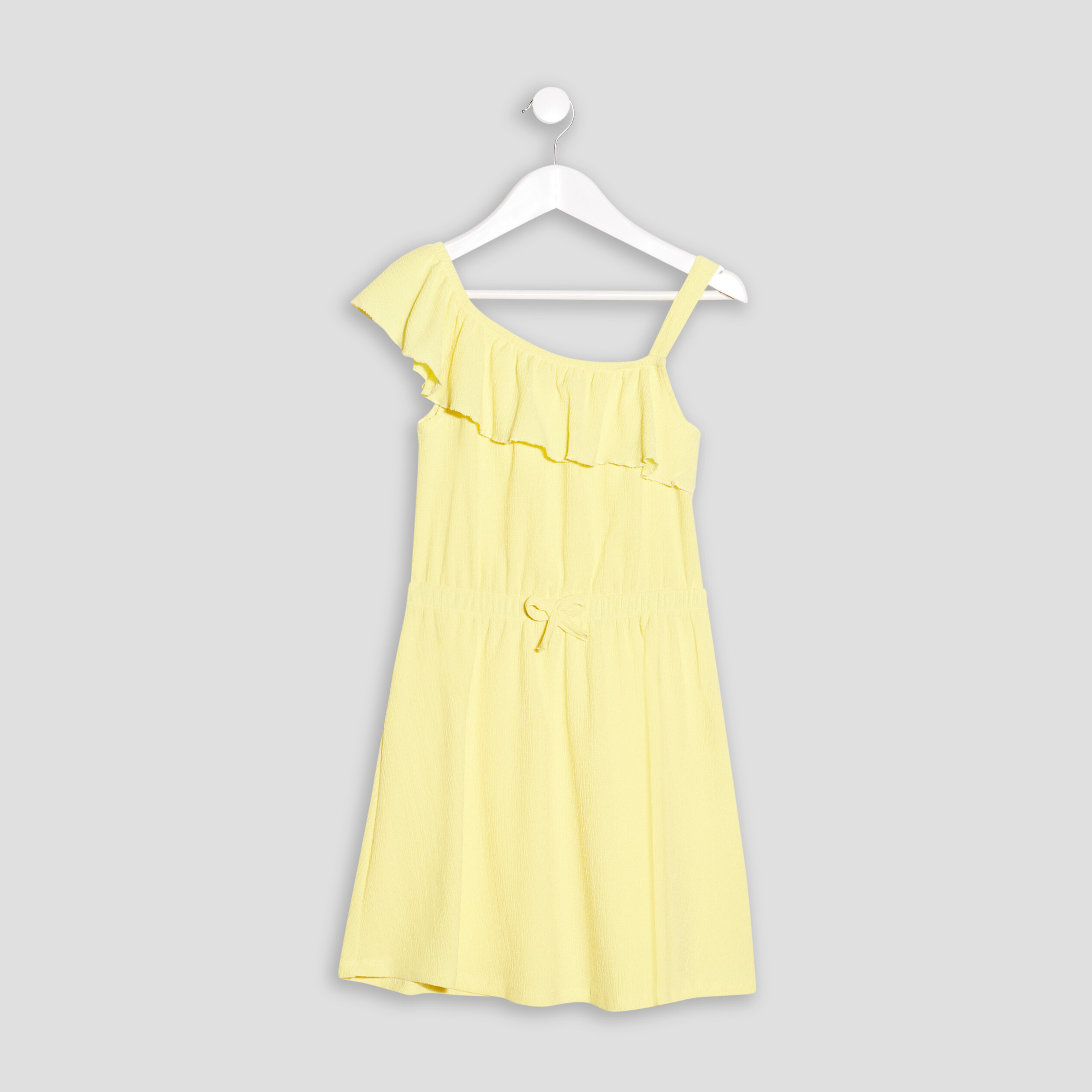 Robe évasée asymétrique jaune fille | La Halle