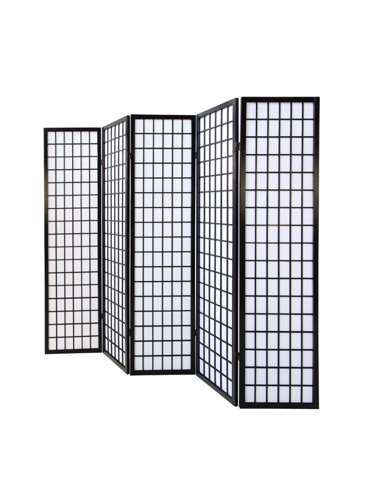 Homestyle4u 5-tlg. Paravent in Schwarz 220x175 günstig kaufen onesize