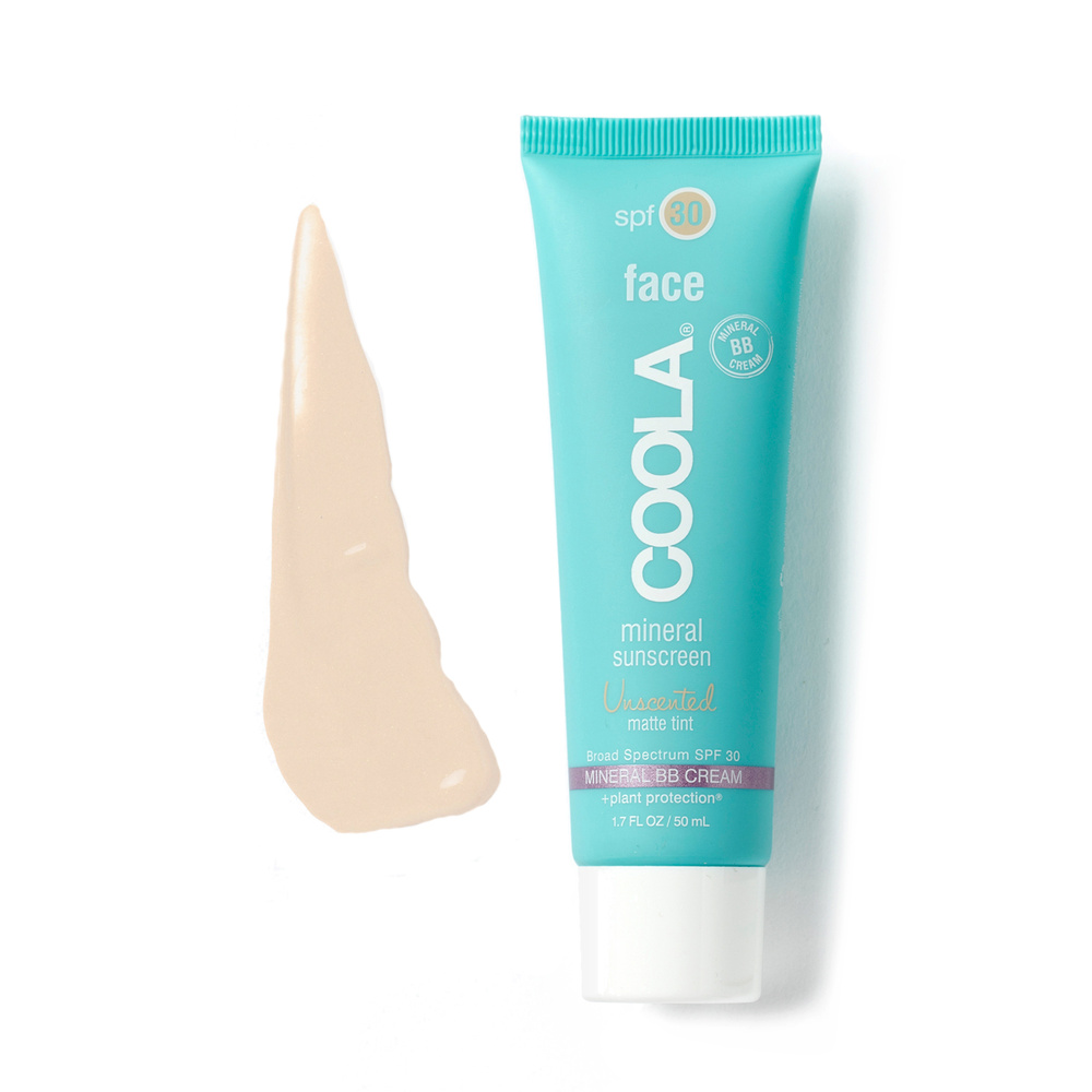 Coola Lotion Solaire Minérale Visage Mate Teintée SPF30 Protection solaire riche en ingrédientsnaturels hydratants et antioxydants