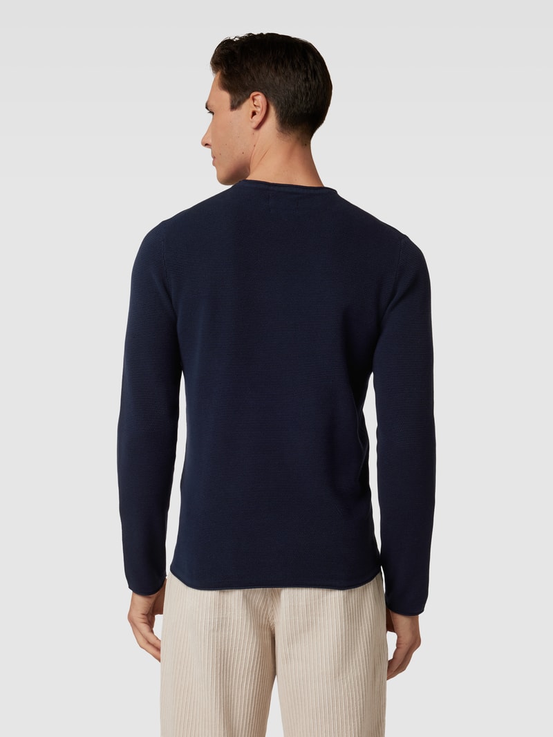 Strickpullover mit Rundhalsausschnitt in marineblau