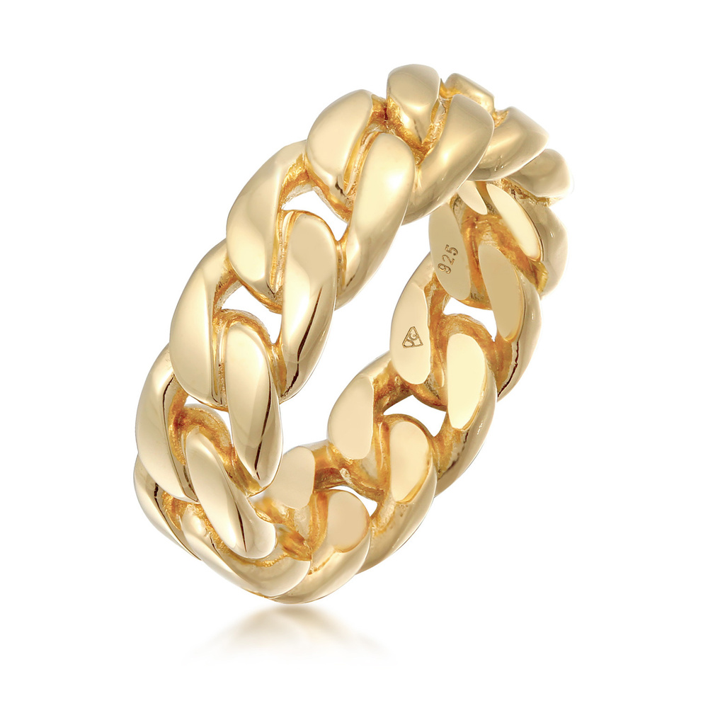 Elli Elli Bague Chunky Chain tendance pour dames en argent sterling 925 Bague