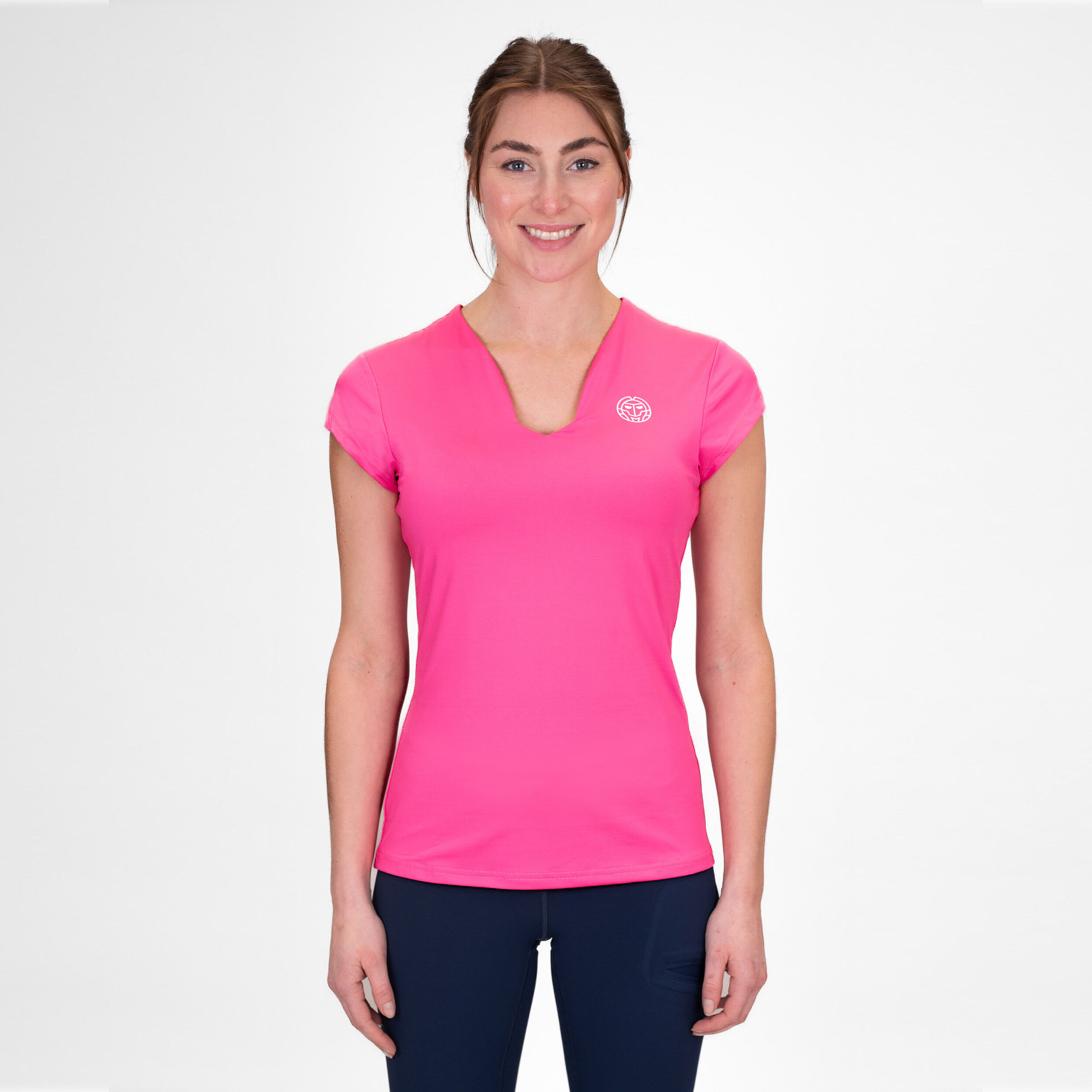 Crew V-Neck T-Shirt Damen - Pink