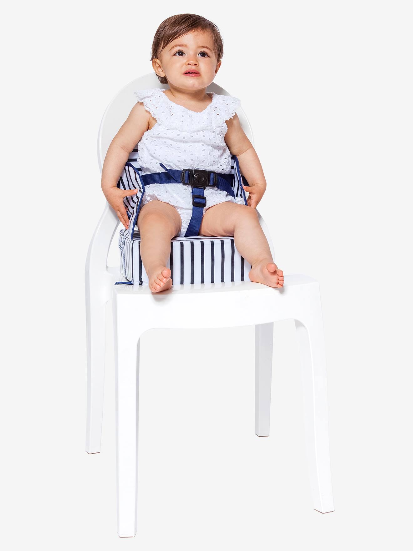 Little big friends Kinder Stuhl-Sitzerhöhung EASY UP BABYTOLOVE - dunkelblau gestreift