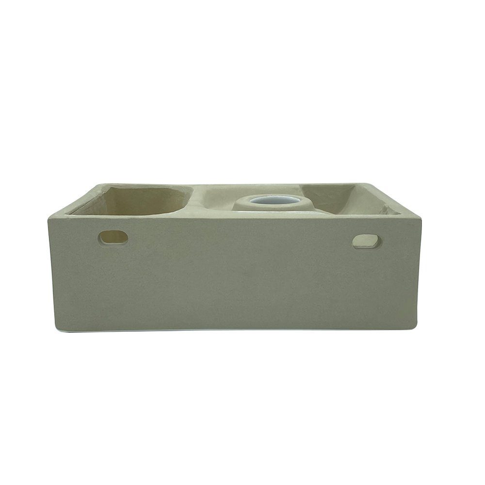 Aloni Waschbecken 431-L (einzel, 1-St), Design Waschtisch Kleines Gäste Wc Handwaschbecken Hahnloch Links