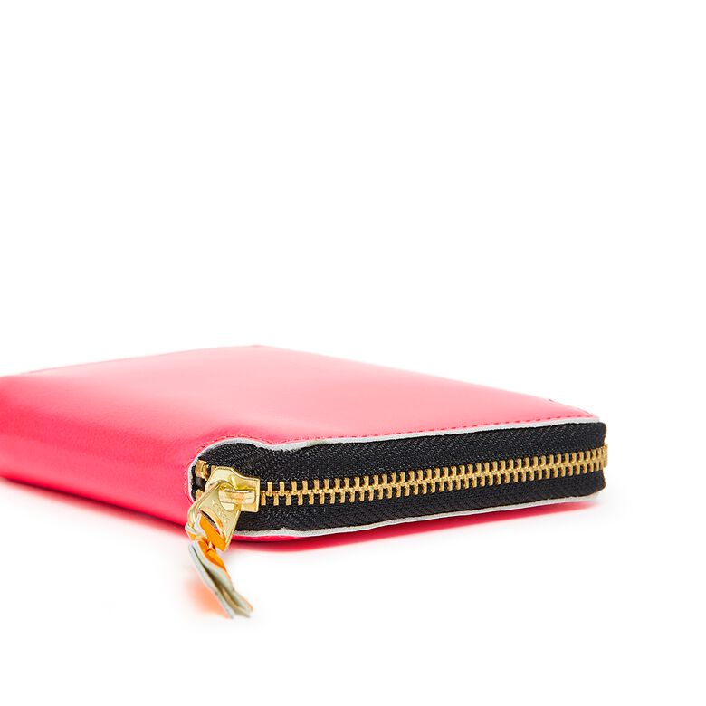 Comme des Garcons Wallet Super Fluo Leather Line pink