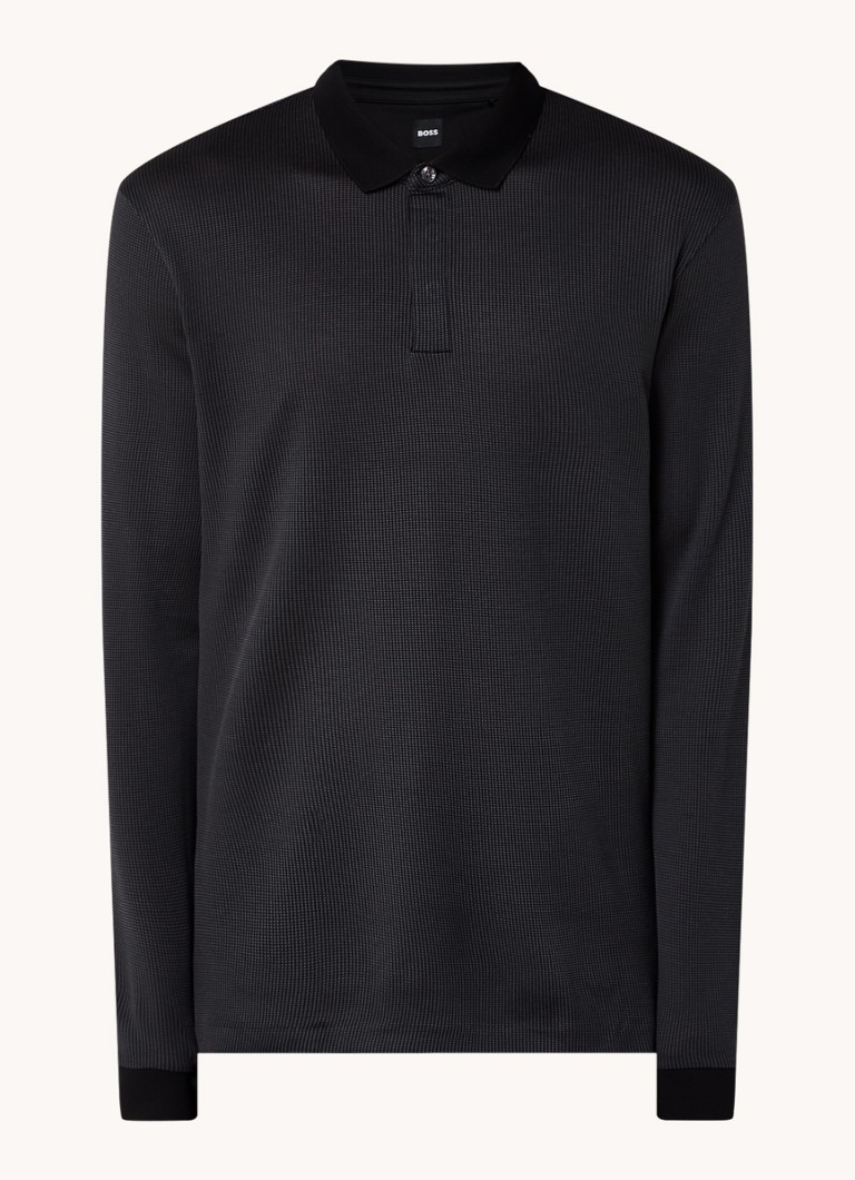 Polo HUGO BOSS H-Pado de corte regular com microdesign e logotipo.
