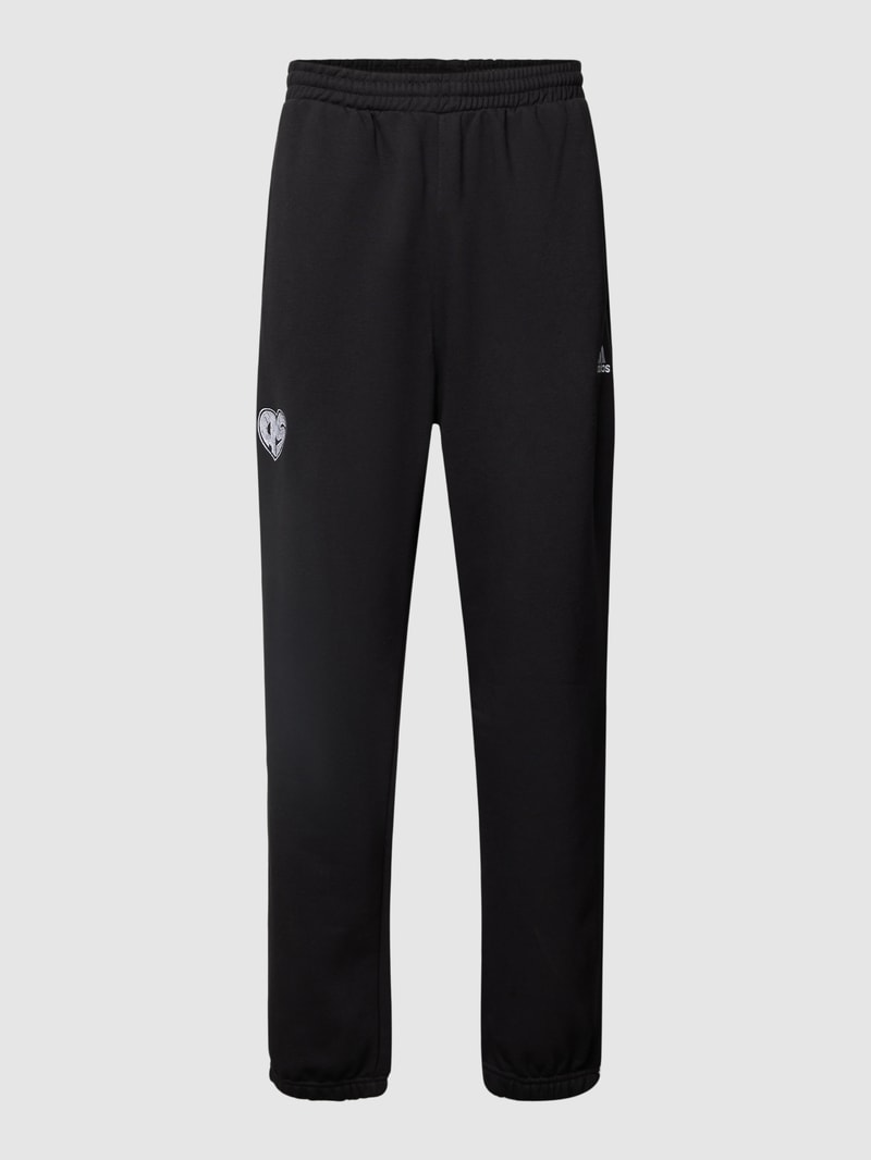 Sweatpants mit Label-Details in schwarz