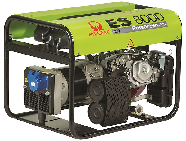 Generatore di corrente professionale a benzina Pramac PE612SH1000 ES8000 con motore Honda, 7200 Watt, 230V.