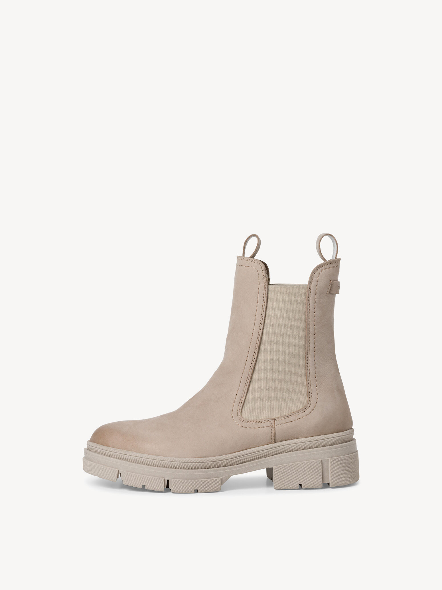 Bottine Chelsea en cuir - beige