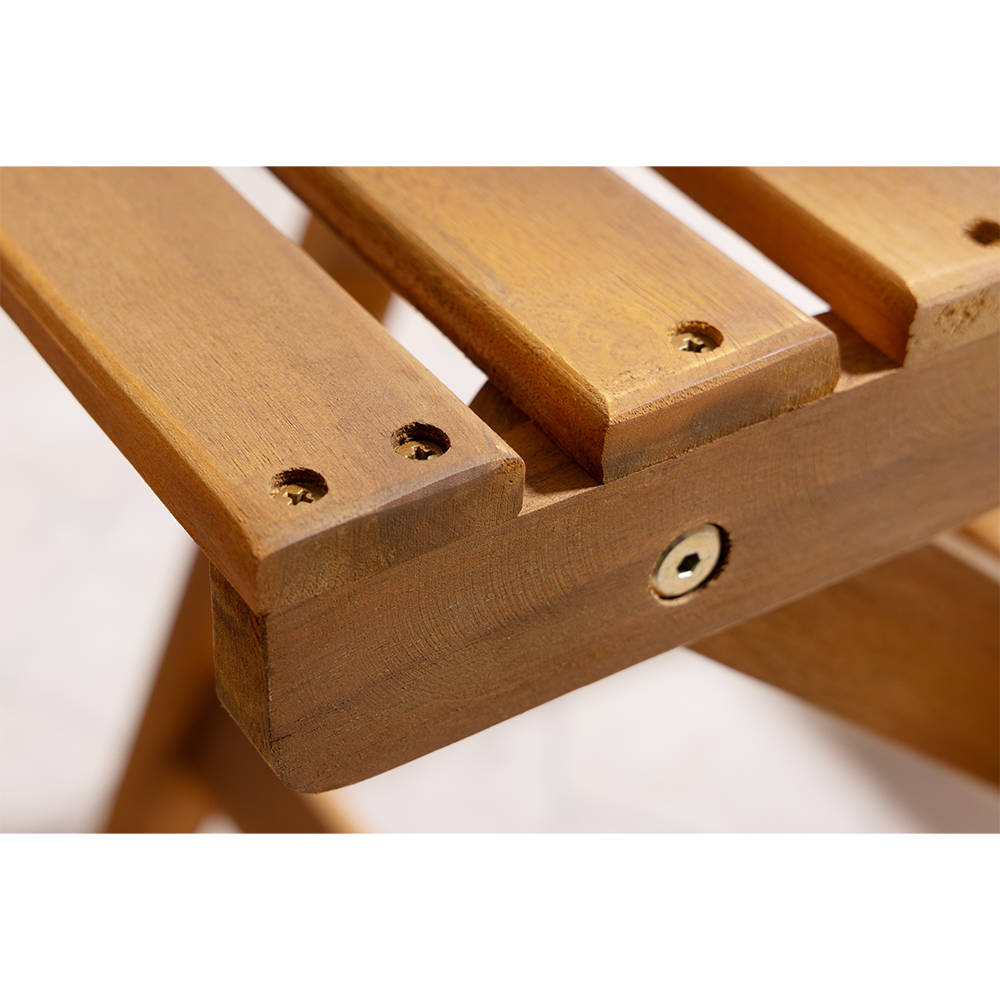 HC Garten & Freizeit Balkonset Klappstühle 3tlg. Klapptisch Ø 60cm Rund Akazie